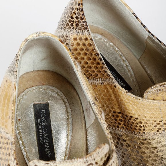 Dolce & Gabbana Alligator Peep-Toe Lace-Ups - Picture 9 of 10